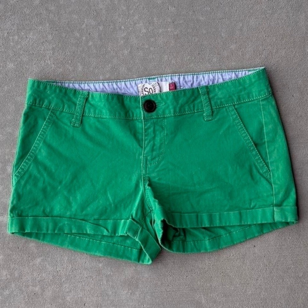 Green Y2K So cotton mini shorts Size 3